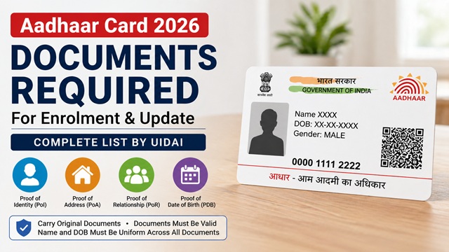  Documents Required for Aadhaar Card