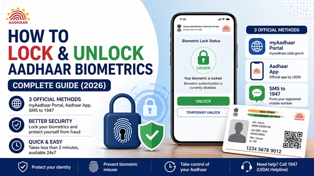 How to Lock Unlock Aadhaar Card Biometrics